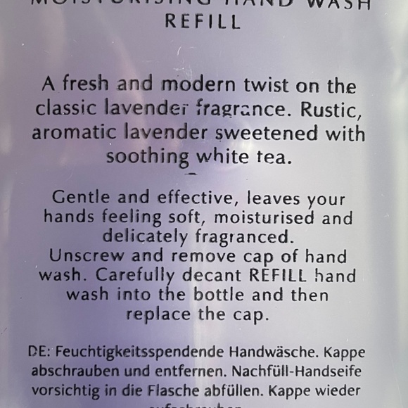 Lavender & White Tea Moisturizing Hand Wash by Pecksniff's England. 1L. bottle - Picture 5 of 6